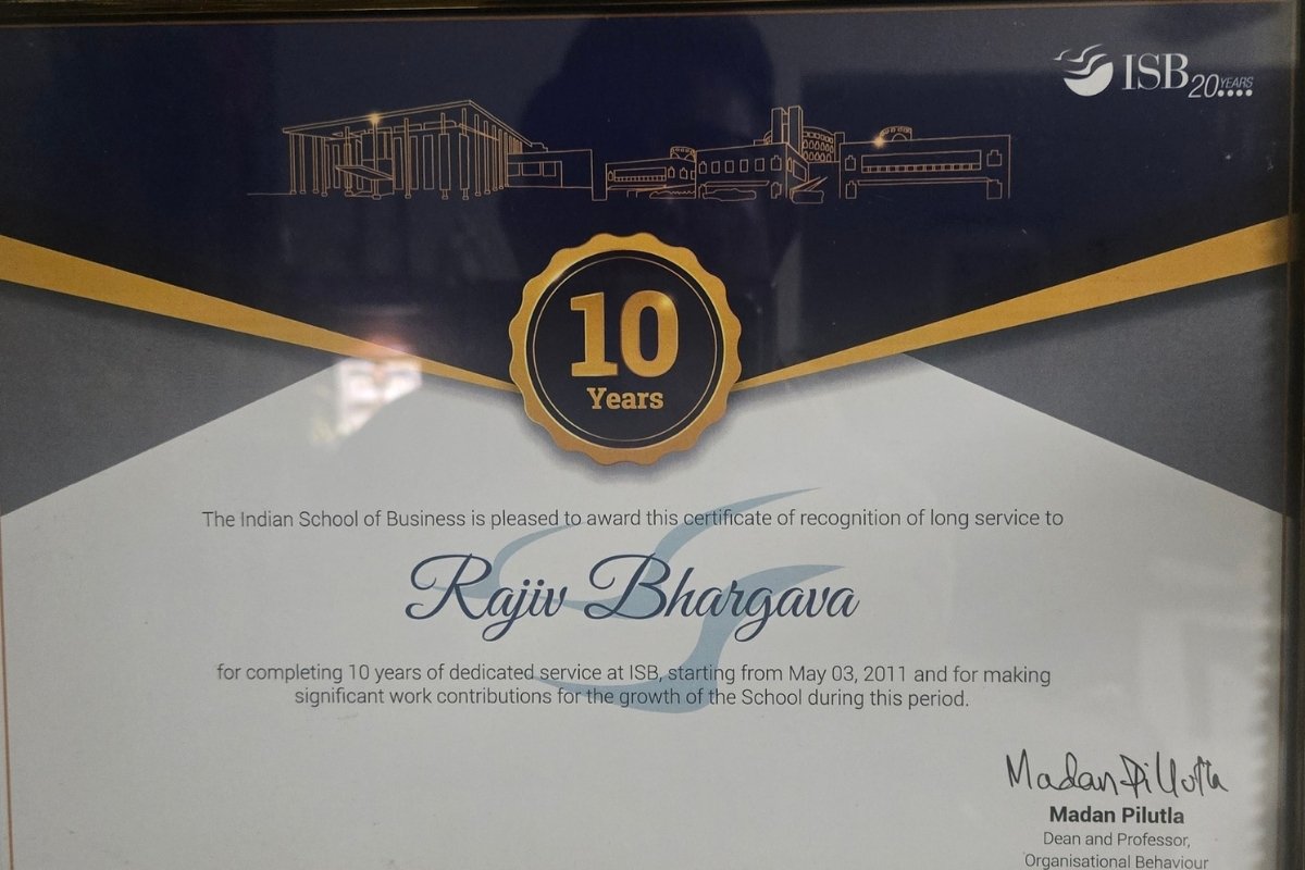 Ten Years of Dedicated Service — Indian School of Business